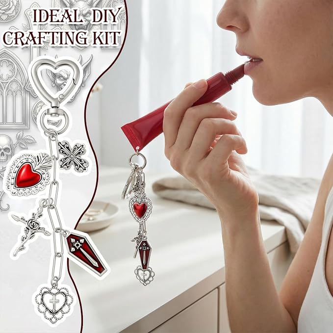 VioraWhite 457 Pcs Gothic Lip Gloss Charm Kit Gothic Charms - Image 6