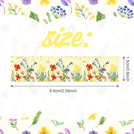 12 Pcs Flowers Washi Tapes Set Flowers Blooms Garden Vintage Flowers Masking Tape Floral Themed Decorative Tape Flowers Printed Decorative for DIY, Planner, Scrapbooking, and Party Decor
