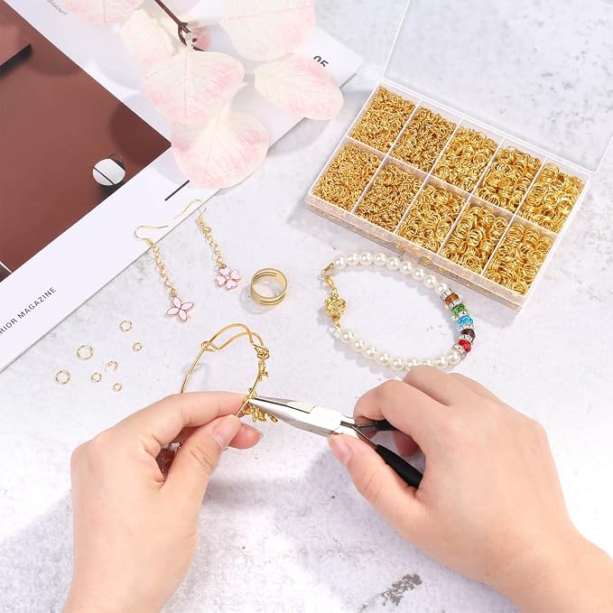 4600Pcs Gold Jump Rings with Jump Rings Open/Close Tools - Image 7