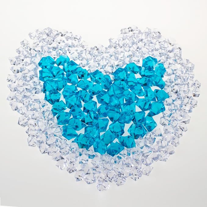 250 PCS Blue Fake Ice, 0.62x0.86 Inch, 1.1 lbs Acrylic Crystal Gemstones - Image 7