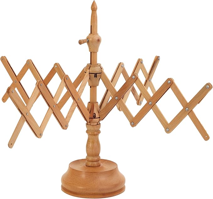 Handcrafted Wooden Table Top Yarn Swift – Beechwood Umbrella Swift for Knitting & Crocheting – Premium Yarn Winder Tool for Crafters & Fiber Artists – Smooth & Durable Design