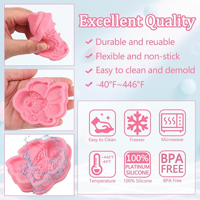 1 Pcs Vivid Ocean Theme Fish Fondant Mold, Cute Fish Candy Silicone Mold for Cake Decoration, Cupcake Toppers, Chocolate Candy Craft Dough, Chewing Gum, Resin Clay, Bath Bomb
