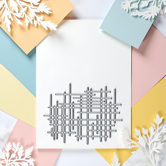 1Pc Silver Irregular Lines Metal Cutting Dies for Card Making, Paper Embossing Die-Cuts Sets, DIY Scrapbooking Photo Album Arts Crafts Templates, Stencils for Holiday Christmas Decoration,Scrapbooking