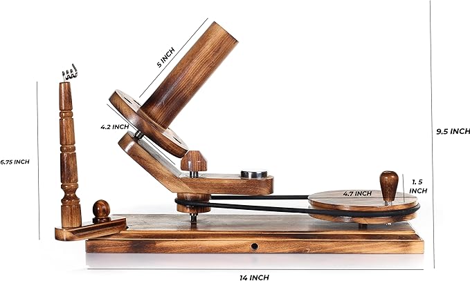 Handcrafted Wooden Yarn Ball Winder and Tabletop Swift - Winds 8-12 oz Yarn Balls for Crocheting & Knitting Craft, Durable and Smooth Yarn Winding Set (Antique Winder and Swift)