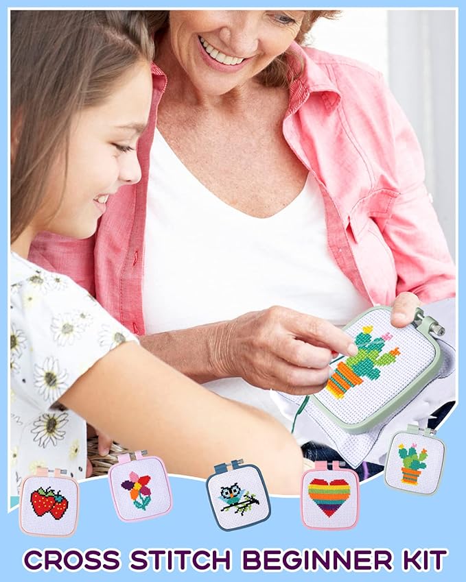 Pllieay 5PCS Cross Stitch Kits for Beginners for Kids 7-13, Includes 5 Project - Image 6