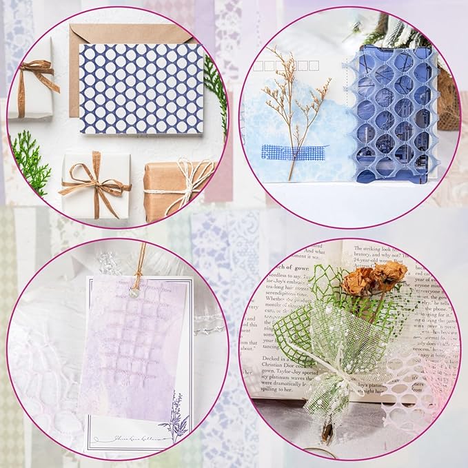 105 Sheets Scrapbook Paper Decorative Textured Paper, FineGood Mesh Fabric Assorted Set Craft Paper for Junk Journal Supplies Scrapbooking Planner Card Making