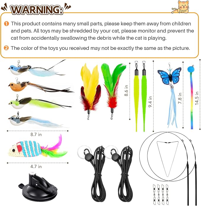 HONGDDY Interactive Bird Simulation Cat Toys,4 in 1 Cat Toys - Image 6