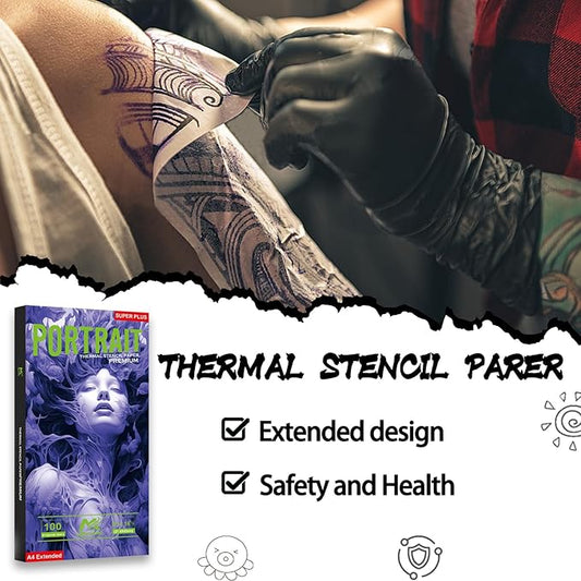 2025 NEW Extended Tattoo transfer paper,100 Sheets Premium Stencil Transfer Paper for Tattooing,4 Layers 8.5" X 16.5"