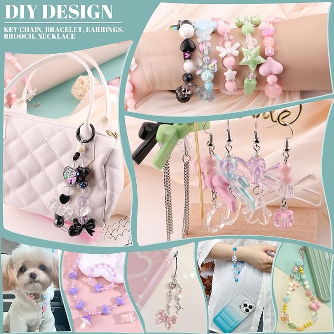 200-260PCS TINKRSTUFF Assorted Pink Acrylic Beads - Image 6