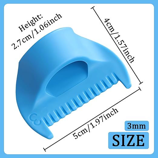 2 PCS 3mm Edge Lock Seam Guide, Mini Sewing Finger Ruler for Hand Sewing, DIY Sewing Kit Tool, Sewing Needle Gauge Measuring Guide, Blue