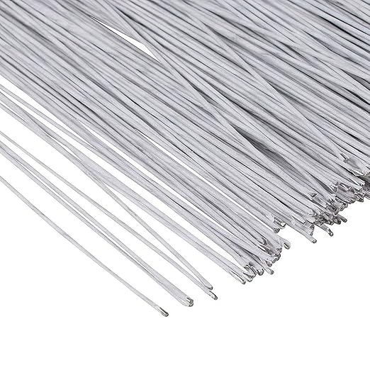 Juvale 18 Gauge Wire Stems - White, 300-Pack, 16 in - Pre-Cut Floral & Craft Wire for Bendable Stem Shaping