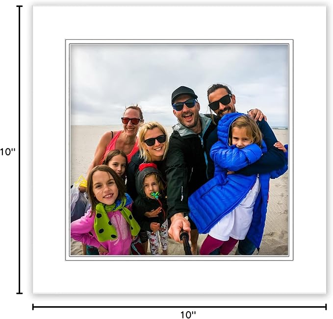 20x20 Mat for 10x10 Photo - Precut White on White Double Mat Picture Matboard for Frames Measuring 20 x 20 Inches - Bevel Cut Matte to Display Art Measuring 10 x 10 Inches - Acid Free ONE MAT