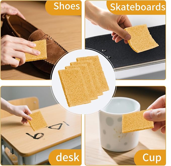 12 Pcs Rubber Cement Eraser - Glue and Residue Eraser Rubber Cement Cleaner for Removing Adhesive & Residues from Paper Plastic and More