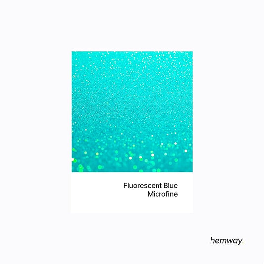 Hemway Polyurethane & Epoxy Resin Glitter 100g / 3.5oz Metallic Crystal Flake Additive for Flooring Jewelry Tumblers Glass Pigment - Microfine (1/256" 0.004" 0.1mm) - Fluorescent Blue