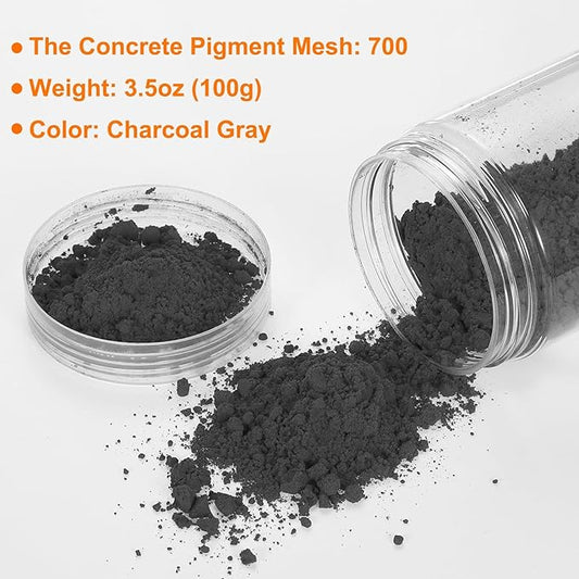 HARFINGTON Iron Oxide Powder Concrete Pigment 700 Mesh 3.5oz (100g) Iron Oxide Grout Pigment for Pastel Tile Paint Concrete Cement, Charcoal Gray