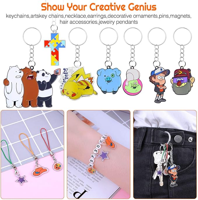 shynek Shrinky Plastic Sheets Keychain Kit, Hole Punch, Scissors - Image 6