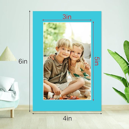 15 Pack 4x6 Picture Mats, Mixed Colors Frame Mattes for 3x5 Pictures Photo Frame Mat Core Bevel Cut Mat Board Show Kit for Photos, Prints, Artworks