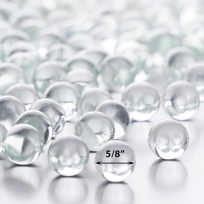 CYS EXCEL Clear Glass Gemstone Vase Filler Aquarium Round Marble Beads - Image 3