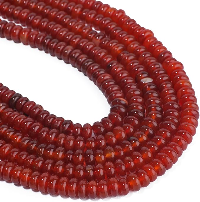 Songxi 5x8mm Natural Red Agate Stone Rondelle Beads, Gemstone - Image 7
