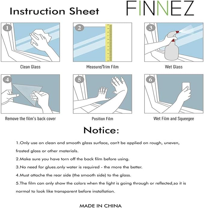 Finnez Window Privacy Film Window Film 3D No Glue Glass Sticker for Glass Door Home and Office Heat Control Anti UV (35.4 Inch x 13.1 Feet, Rainbow Grove)