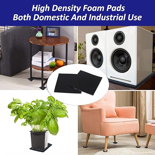 Foam Padding Sheets with Adhesive Backing - Self Stick Neoprene Insulation Foam,22PCS 1/16 Inch Thick X 4 Inch Long X 4 Inch Wide - Closed Cell Foam Sheet Square Pad