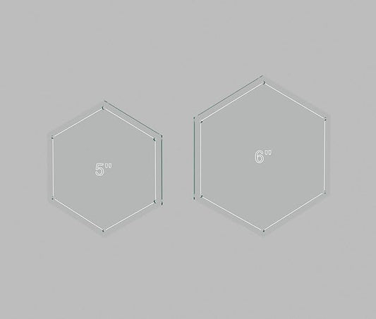 Hexagon Quilting Template Set - 5", 6", 7", 8" Sizes with 1/4" Seam Allowance - Durable Acrylic Templates for Quilting, Patchwork, Crafting, & Sewing Projects - Clear Templates for Accuracy