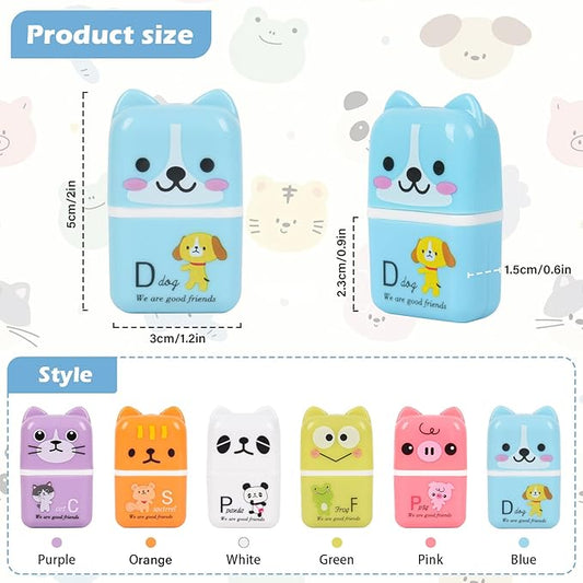 24 Pcs Cute Eraser for Pencils Cute Animals Eraser with Cover and Clean up Roller Kawaii Erasers for Kids Fun Erasers Back to School Supplies Kid Party Favors Gift