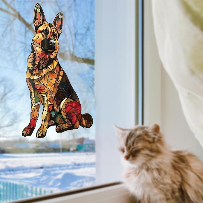 German Shepherd Window Hanging Decor Suncatcher Dog ,Stain Acrylic Window - Image 7