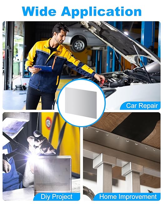 2 Pcs 18 Gauge Steel Sheet Metal 12" x 9" Cold Rolled Steel Plate, Weldable Metal Sheets for Professional, Industrial, DIY Use