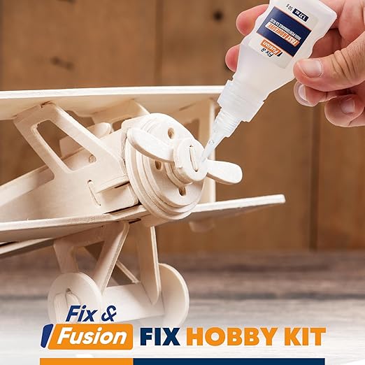 FIX & FUSION Ca Super Glue (1.77 Oz), Fast Adhesive/Cyanoacrylate Glue for Woodworking, Plastic, Rubber, Granite, DIY & Industrial, (3 Pack)
