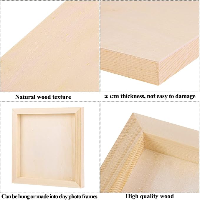 ADXCO 8 Pack Wood Panels 8 x 8 Inch Unfinished Wood Canvas Wooden Panel Boards - Image 8