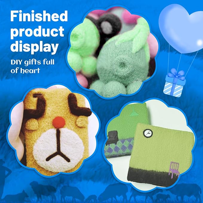 205pcs Needle Felting Starter Kits: 150pcs Wool Felting Tools & 3 Needle Bottles - Image 8