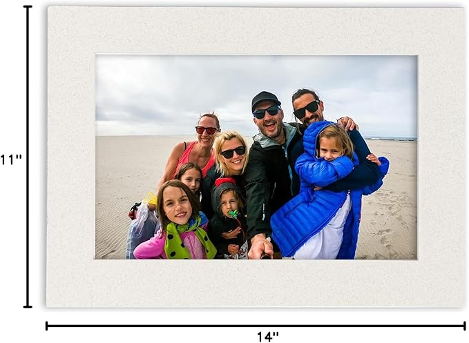 11x14 Mat Bevel Cut for 8.5x11 Photos - Acid Free Oyster Shell White Precut Matboard With Backing Board and Crystal Clear, Self Seal Mat Bag - For Pictures, Framing - 4-ply Thickness