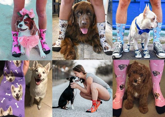 MyPupSocks Custom Personalized Photo Pet Face Socks, Cat and Dog Tracks Paws - Image 7