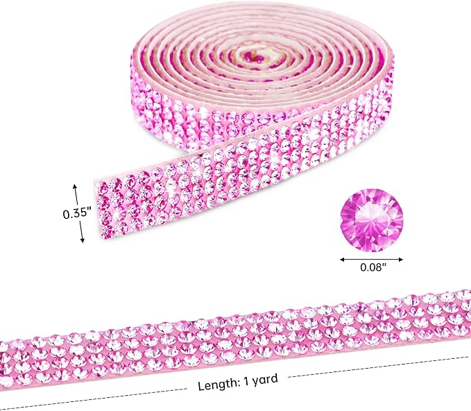NiArt Self Adhesive Crystal Rhinestone Diamond Ribbon 12 Rolls 0.9cm Wide Total - Image 7
