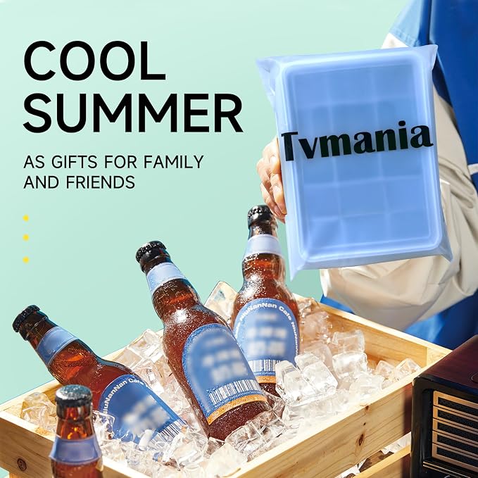 Tvmania Ice Cube Trays Set of 2, 15-Cube Silicone Molds - Image 7