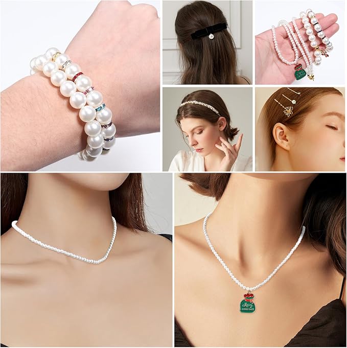 500pcs White 8mm Pearl Beads - Image 6