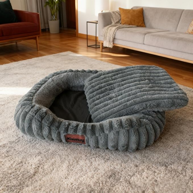 Cute Dog Bed for Extra Large Dogs, XL Washable Soft Plush Furry Calming Dog Bed - Image 8