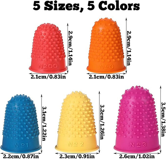 25 PCS Silicone Finger Protectors, Rubber Fingers Tips, Rubber Finger Tips Office, Rubbers Thimbles for Knitting, Sewing and oOther Processes