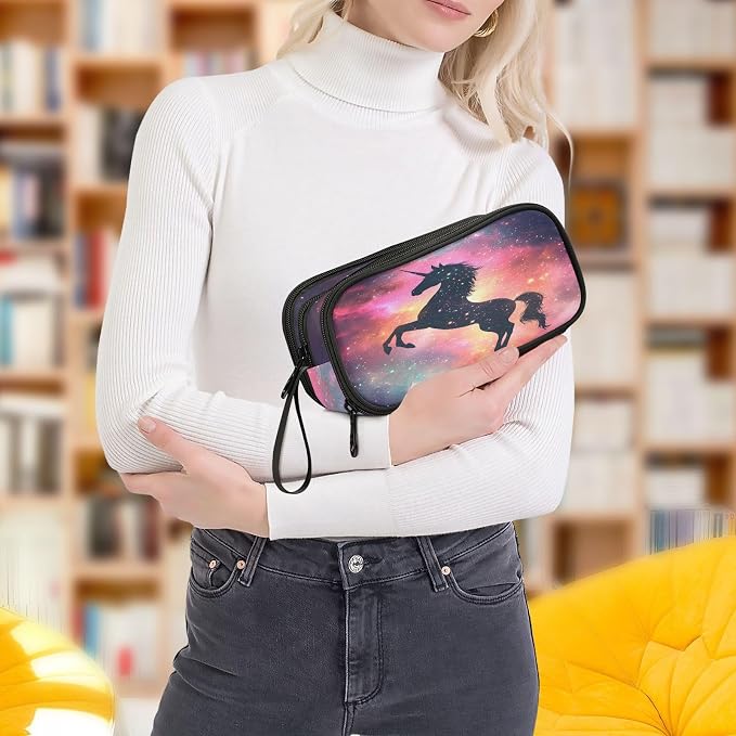 Unicorn Galaxy Sky Pencil Case Box Boys Girls Large Pencil Pouch Zipper - Image 8