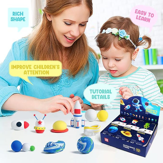 Air Dry Clay Kits - Modeling Clay for Kids, Ultra Light & Soft, Safe & Non-Toxic, DIY Airdryclay Kit with Sculpting Tools and Tutorials, Creatible Art Crafts Toys Gifts for Boys Girls