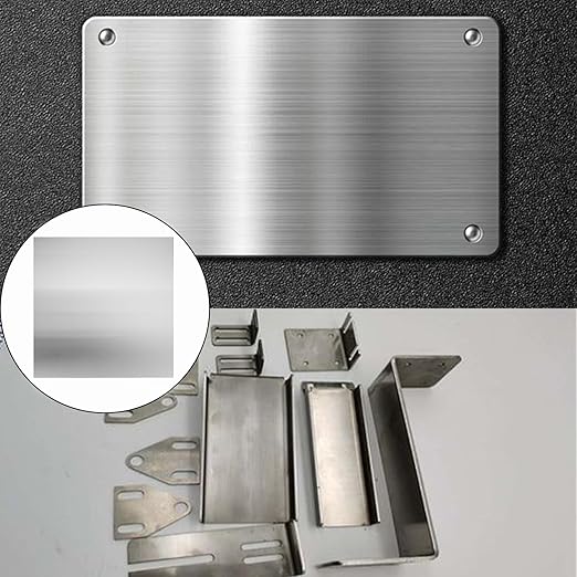 2Pcs 430 Stainless Steel Sheet Metal 8" x 8" x 1/32" Inch Metal Plates for Magnetic Mount Board Wall 20GA(0.80MM) 430 Stainless Steel Shim Stock Plates Metal Sheets for Crafting, Kitchen, Office