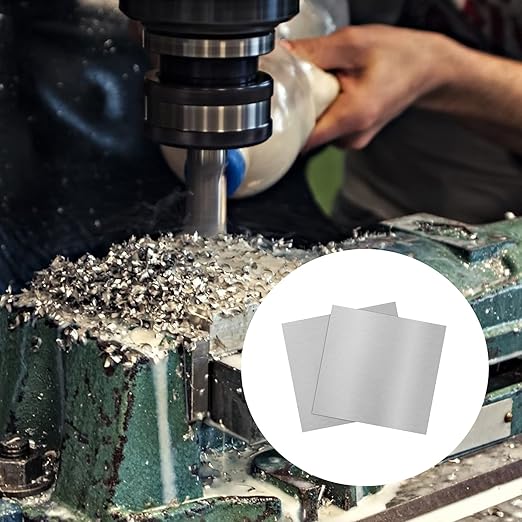 2Pack 6061 T651 Aluminum Sheet Metal 6 x 6 x 1/8 (0.125”) Inch Flat Plain Aluminum Plate Covered with Protective Film, Heat Treatable Rectangle Aluminum Metal Plate for Crafting, DIY, 3mm Thick