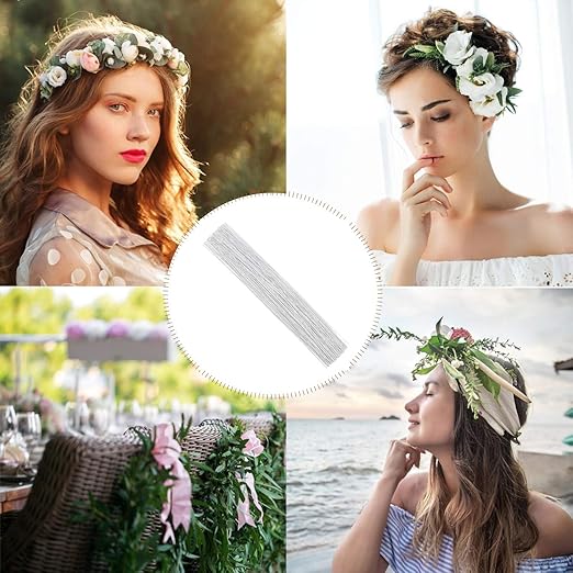 CCINEE 22 Gauge White Floral Wire Stem for Flower Arrangement Craft Supply,16 Inch,150PCS