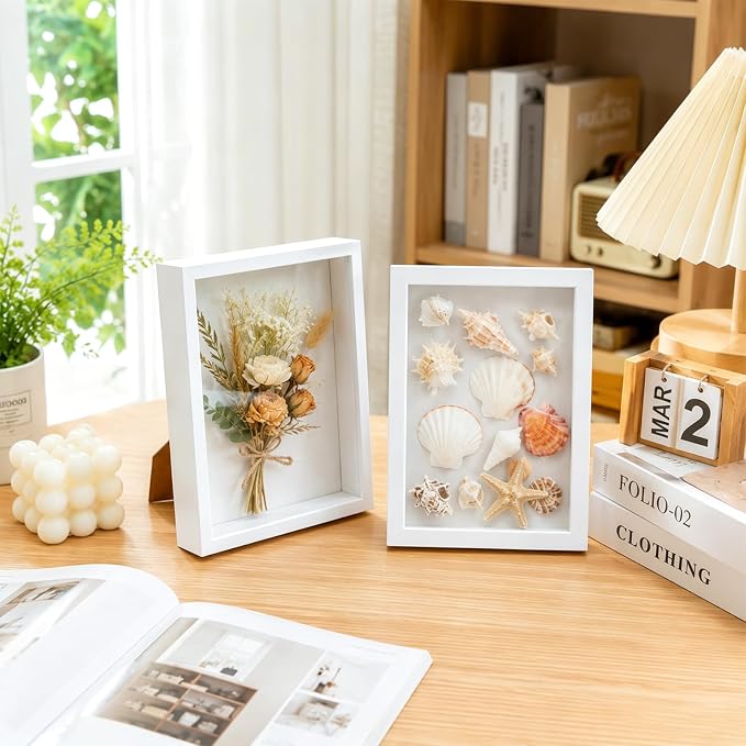 VOKOY 3 Pack 6" x 8" Shadow Box Frame, Small Wood Hollow Picture Frame - Image 7