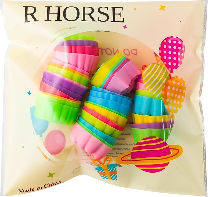 R HORSE 42 Pack Silicone Molds Cupcake 2 Inch Mini Size Multi Flower-Shaped - Image 7