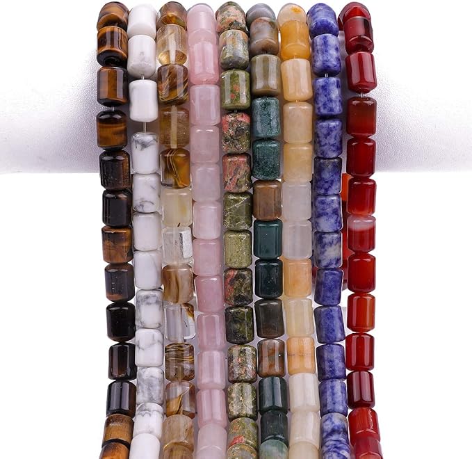 Natural Red Agate Cylinder Stone Loose Semi Gemstone Beads for Jewelry Making 10mmx14mm 38cm