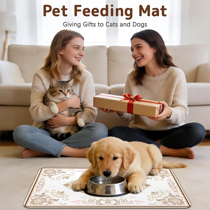 Dog Food Mat for Bowls, Absorbent Quick Dry Dog Cat Mats for Food and Water - Image 9