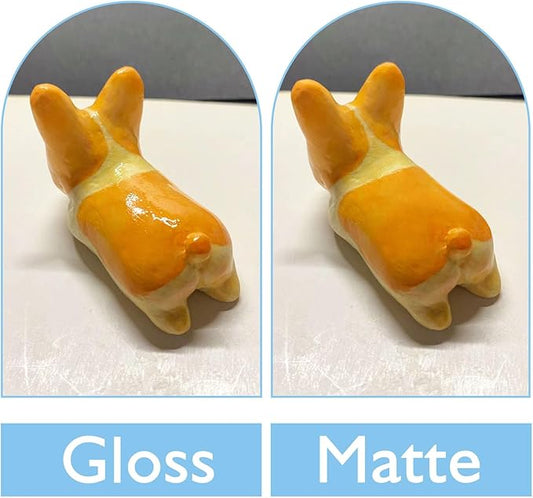 2 x 50ml Air Dry Clay Glaze, Clay Glaze Air Dry for Airdry Clay, Air Dry Clay Varnish Can Not Only Used to Prevent Clay Cracking, Scratches, and Wear,It Can Also Having a Glaze Effect (Gloss+Matte)