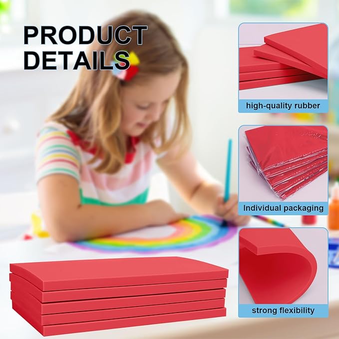 25 Pcs 4"x6" Rubber Carving Blocks, Linoleum Blocks, Stamp Carving Blocks for Printmaking, Linocut Artists, Crafts and More,red by KUKLIPJIM.